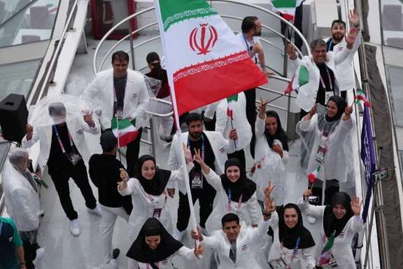 Iranian athletes' during the opening ceremony of the 2024 Paris Olympics