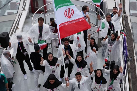 Iranian athletes' during the opening ceremony of the 2024 Paris Olympics