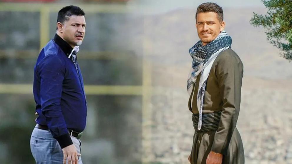 Legendary footballer Ali Daei (left) and popular player Vorya Ghafouri  