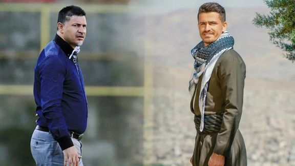Legendary footballer Ali Daei (left) and popular player Vorya Ghafouri