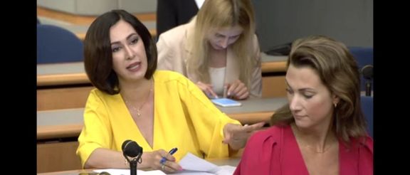 Iran International’s correspondent Samira Gharaei during a press briefing of US State Department Spokesperson Ned Price on June 14, 2022