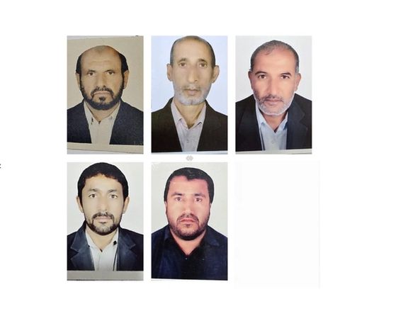A photo released by IRGC-affiliated media purportedly showing the five victims of the attack