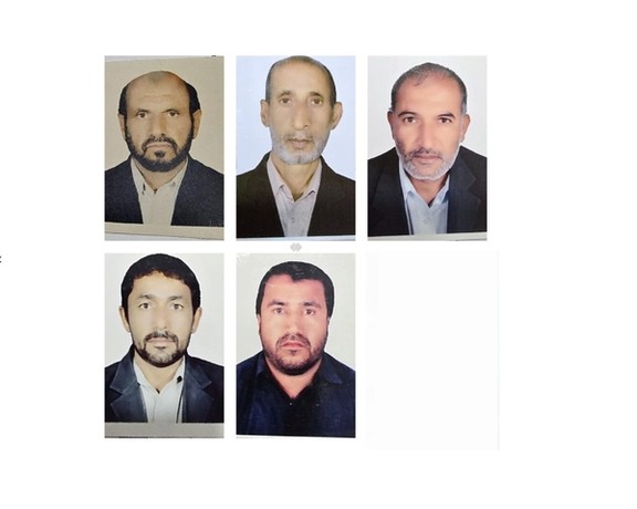 A photo released by IRGC-affiliated media purportedly showing the five victims of the attack