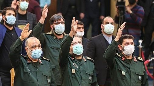 IRGC commanders at an ideological ceremony