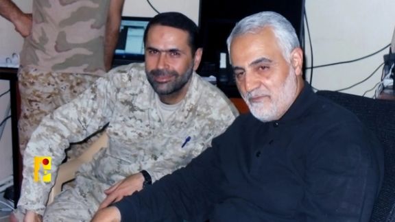 Hezbollah Radwan commander Wissam al-Tawil (left) and former IRGC-Quds Force Commander Qasem Soleimani