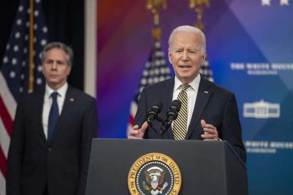 President Joe Biden and Seretary of State Antony Blinken, March 16, 2022