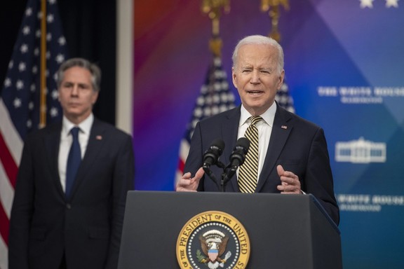 President Joe Biden and Seretary of State Antony Blinken, March 16, 2022