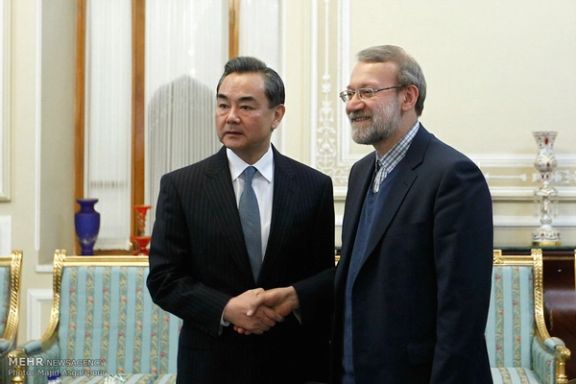 دیدار وزیر خارجه چین با لاریجانی به عنوان مسئول پیگیری قرارداد ۲۵ ساله