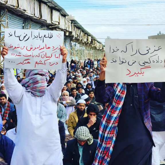 Iranian Baluch protesters in Zahedan say "Oppression is everywhere" on January 6, 2023