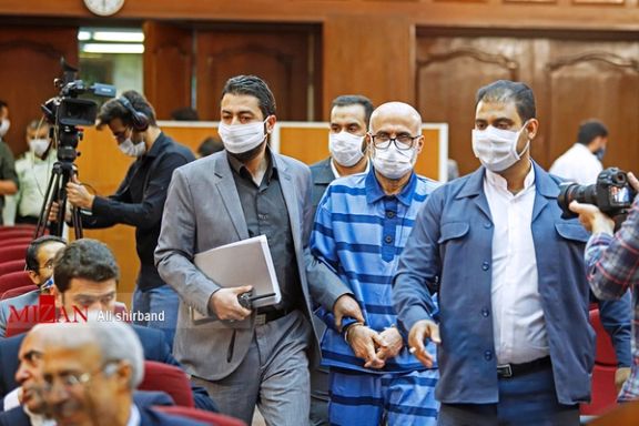 A court session for former judiciary deputy Akbar Tabari
