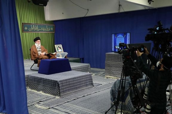 TV camera t the ready for a speech by Iran's Khamenei. Undated