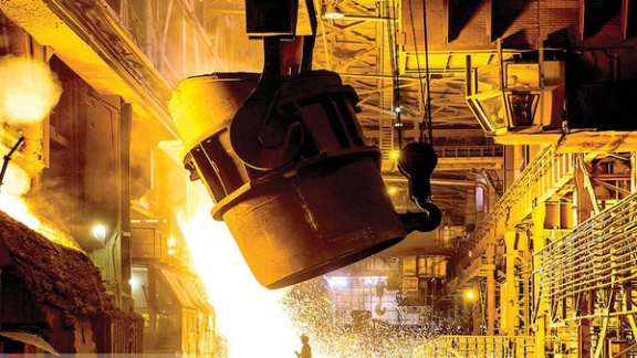 A steel plant in Iran producing construction material