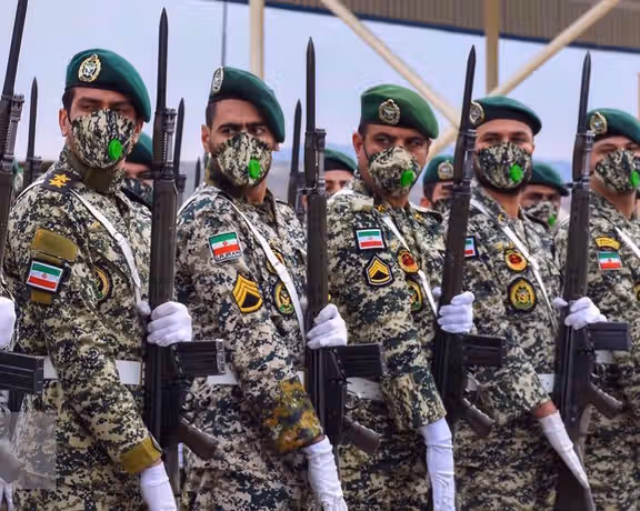 Soldiers from the Islamic Republic’s Army Ground Force during a parade