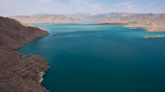 Water reservoir of the Helmand Dam in Afghanistan