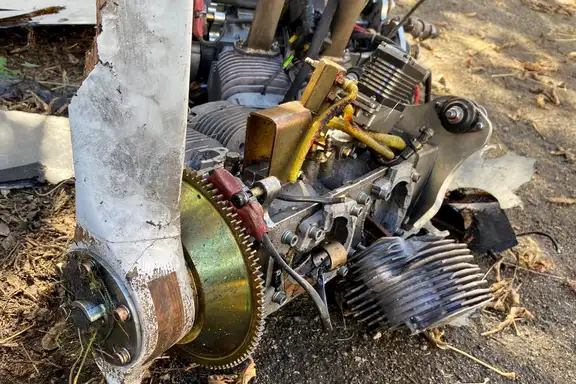 The engine of an Iranian drone shot down over Ukraine on October 6, 2022