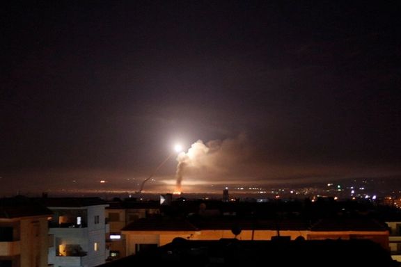 Missile fire seen from Damascus, Syria