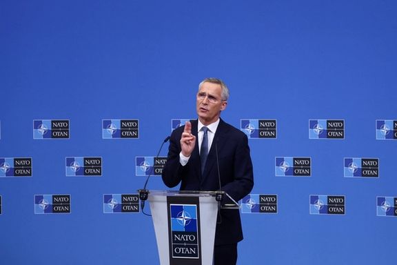 NATO Secretary-General Jens Stoltenberg gestures during a press conference before a meeting of NATO foreign ministers, at the Alliance's headquarters in Brussels, Belgium November 27, 2023.