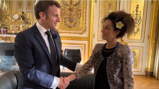 President Macron meeting with Iranian activist Alinejad on Nov. 11, 2022