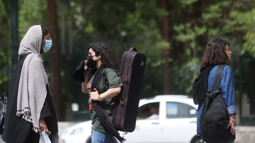 Iranian women walk in a street in Tehran, Iran, April 9, 2023.