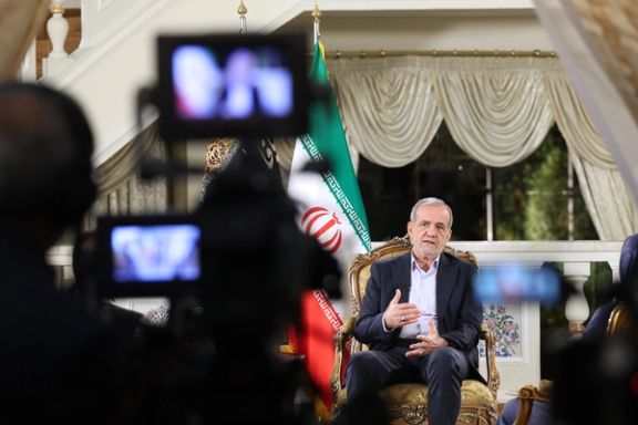 Iranian President Masoud Pezeshkian during an interview with state TV on December 3, 2024