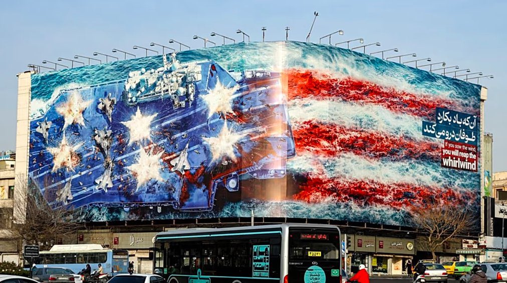 Anti-US mural unveiled at Tehran square sends warning message