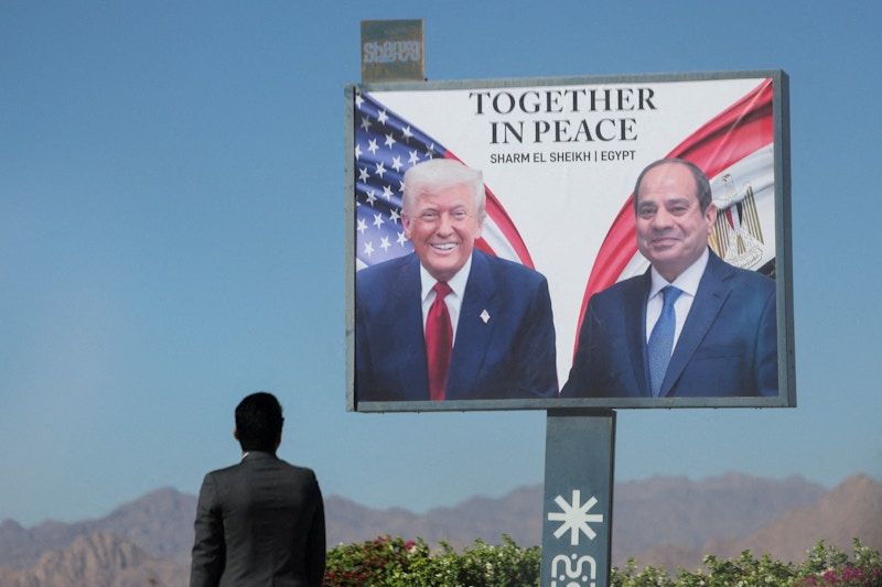 تصویری از رییس‌جمهوری مصر در کنار دونالد ترامپ