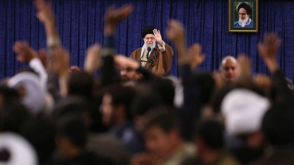 Iran’s ruler Ali Khamenei during a meeting in Tehran on January 9, 2024