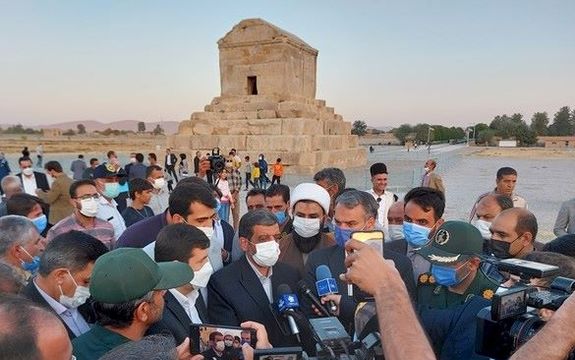 Iran's cultural heritage minister visiting the tomb of Cyrus the Great. October 14, 2021