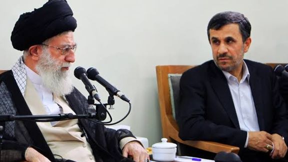 Iran’s ruler Ali Khamenei (left) and former president Mahmoud Ahmadinejad