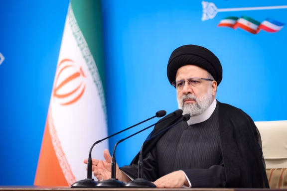 Iranian President Ebrahim Raisi during a press conference in Tehran on August 29, 2023