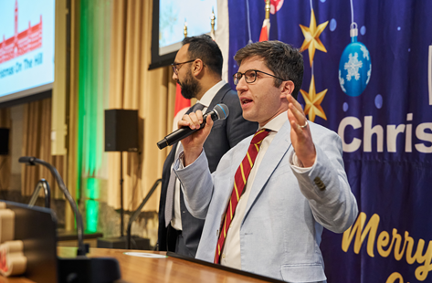 Canadian conservative MP Garnett Genuis gestures in this image from his official social media handle published December 12, 2025