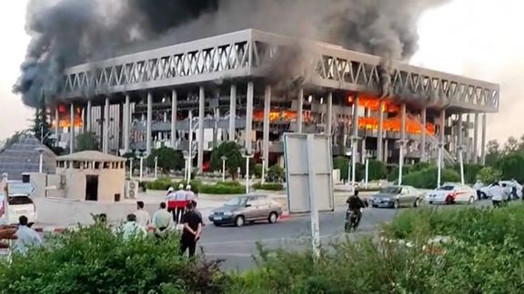 IRIB Glass Building in Tehran after an Israeli strike on June 16, 2025