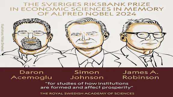 نوبل ۲۰۲۴ اقتصاد برای مطالعه شکلگیری نهادها و تاثیرشان بر رفاه، به ۳ محقق رسید