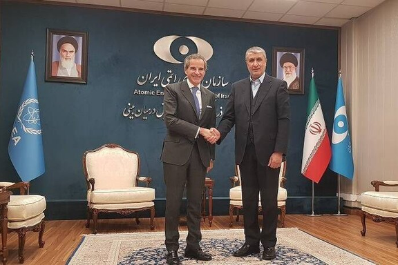 IAEA Chief holds talks with Mohammad Eslami, Head of the Atomic Energy Organization of Iran, on November 11, 2024 in Tehran.