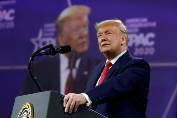 Former US President Donald Trump addresses the Conservative Political Action Conference (CPAC) annual meeting at National Harbor in Oxon Hill, Maryland, February 29, 2020.