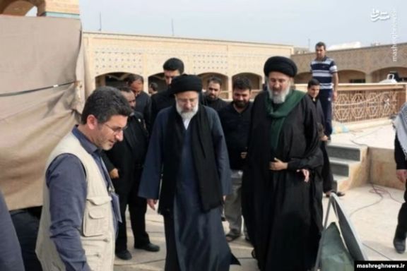 Hameed al-Hussaini, the director Iraq’s section of the Islamic Radio and Television Union (right) and Iran’s President Ebrahim Raisi (undated)