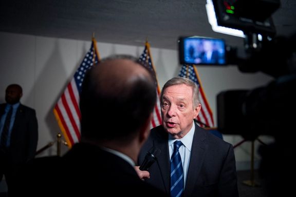 Senator Dick Durbin speaking to Iran International on Monday, March 21, 2022