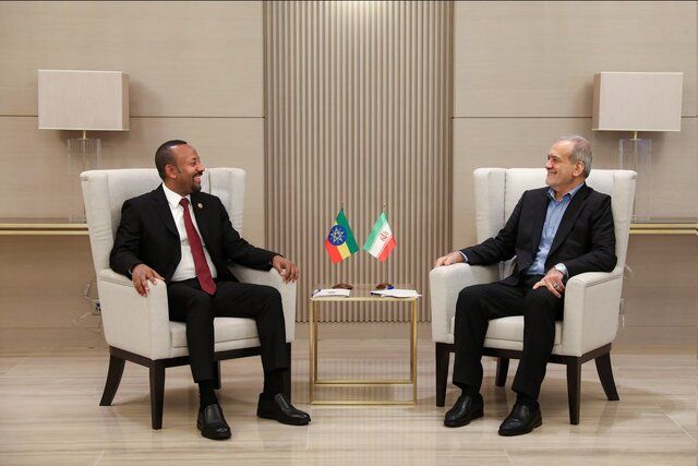 دیدار مسعود پزشکیان با نخست‌وزیر اتیوپی 