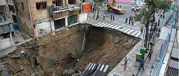 A view of the effects of land subsidence in the capital Tehran