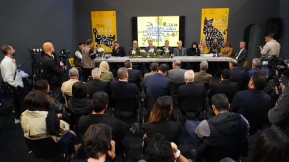 Participants without the mandatory hijab at Tehran Design Week festival