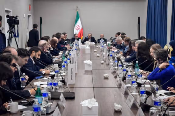 Iranian President Masoud Pezeshkian and Foreign Minister Abbas Araghchi hold a meeting on the sidelines of the UN General Assembly in New York on September 24, 2026.