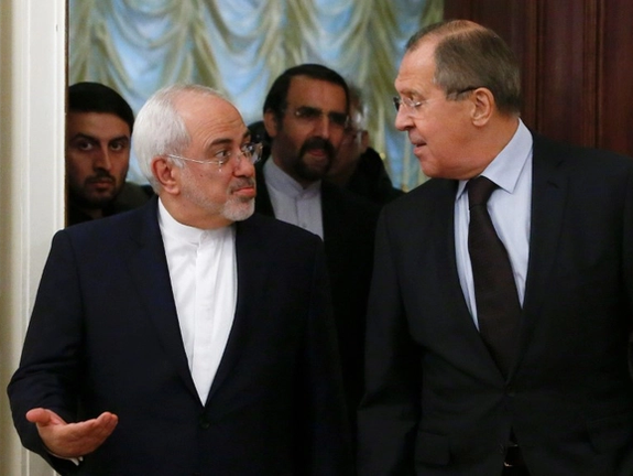 Russia Foreign Minister Sergei Lavrov (right) and Iran's former foreign minister Mohammad Javad Zarif