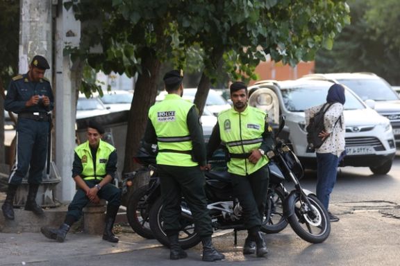 Iran's police forces stand on a street during the revival of morality police in Tehran, Iran, July 16, 2023.