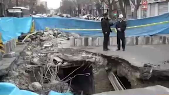 A view from the land collapse in Tehran (January 26, 2024)