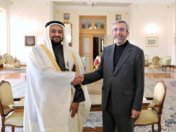 Qatari Assistant Foreign Minister for Regional Affairs Mohammed bin Abdulaziz bin Saleh Al Khulaifi meets the Deputy Foreign Minister for Political Affairs of the Islamic Republic of Iran Ali Bagheri-Kani, in Tehran, December 26, 2022.