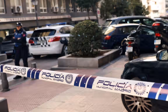 Police work at the site where Alejo Vidal-Quadras, former head of Spain's People's Party in the Catalonia region, was shot in the face, in Madrid, Spain, November 9, 2023.