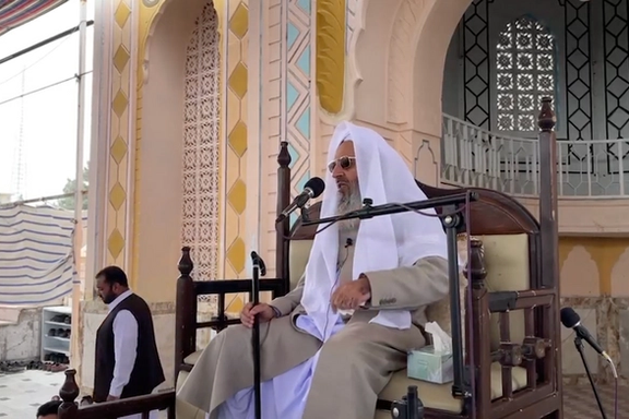 Iran’s leading Sunni leader Mowlavi Abdolhamid during Friday prayer sermons in Zahedan