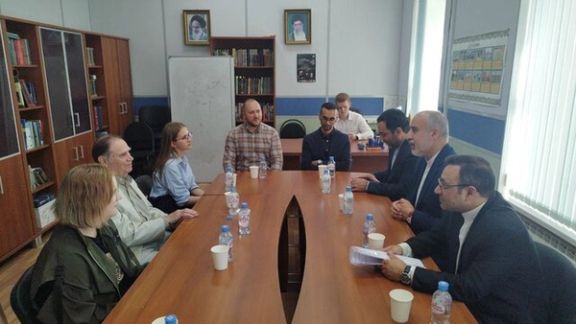 Iranian Foreign Ministry Spokesperson Nasser Kanaani in a meeting with heads of the Institute of Oriental Studies of the Russian National Academy of Sciences in Moscow