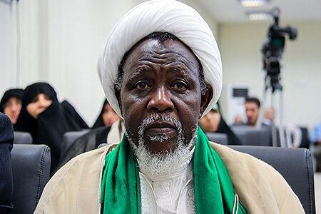 The leader of the Islamic Movement in Nigeria, Sheikh Ibrahim Zakzaky, during an event in Tehran