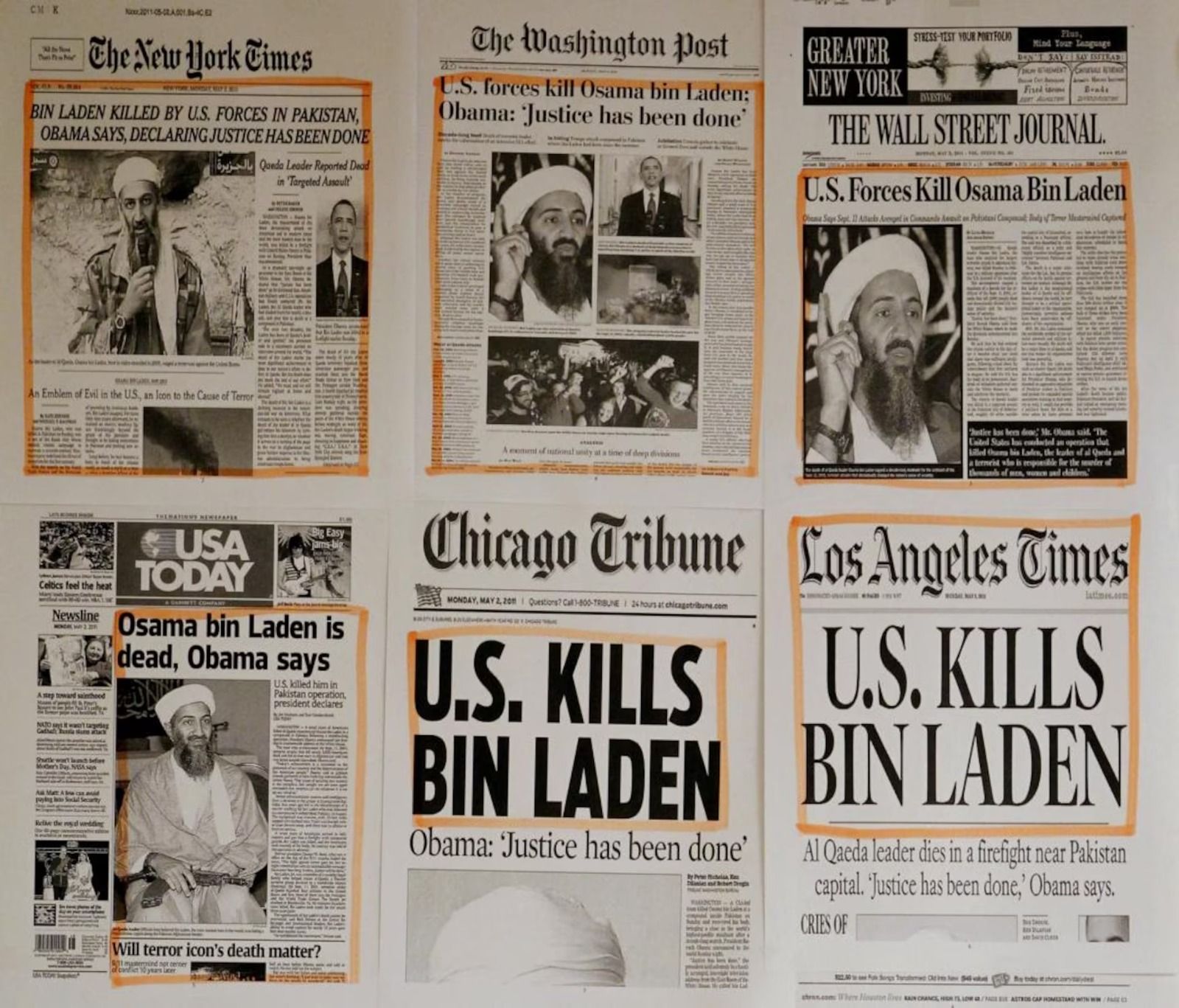 خبر مرگ بن‌لادن سرخط روزنامه‌های جهان بود